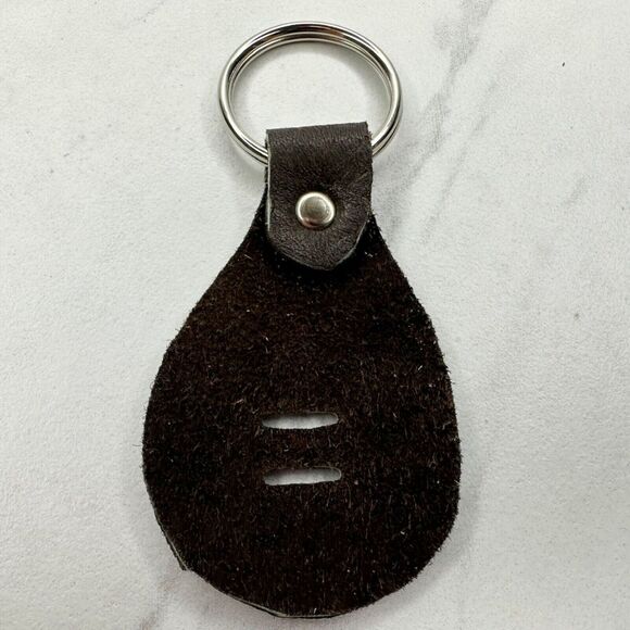 Soft Brown Leather Keychain Keyring - Picture 2 of 8